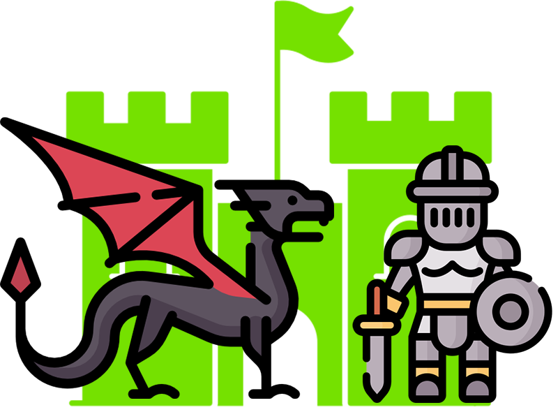 dragon and knight illustration